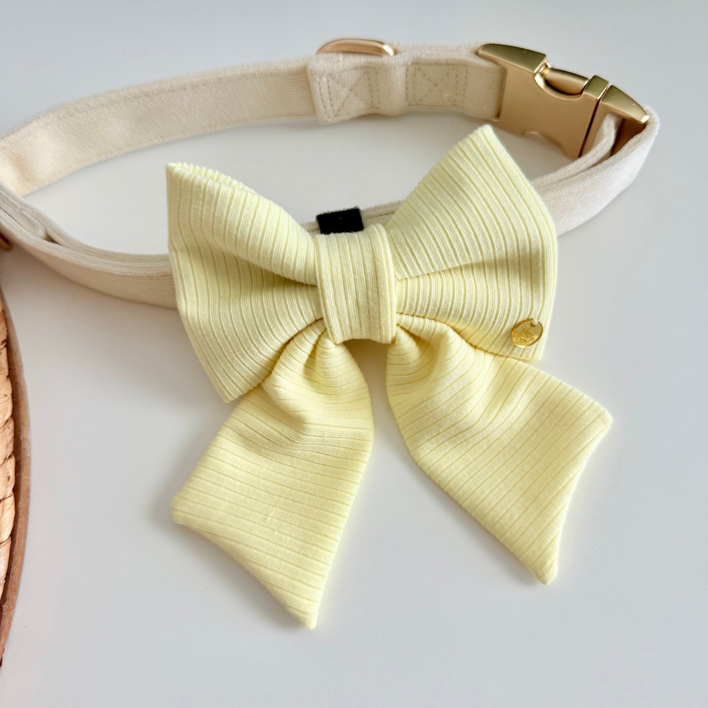 Springtime Sunshine - Yellow Knit Dog Bow