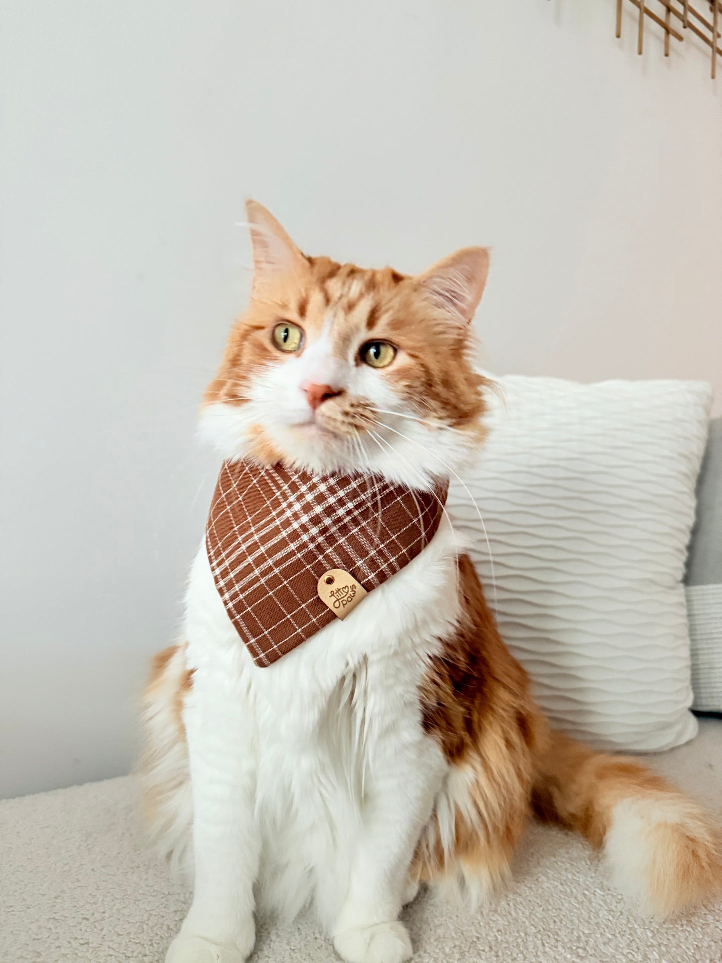 Brown Plaid Dog Bandana