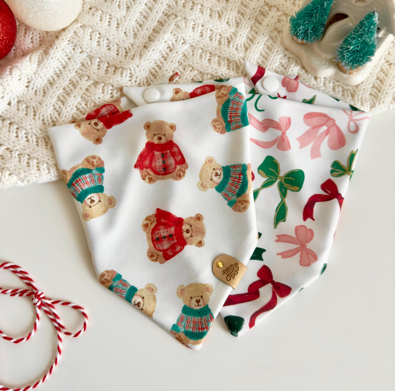 Cozy Christmas Bears Pet Bandana
