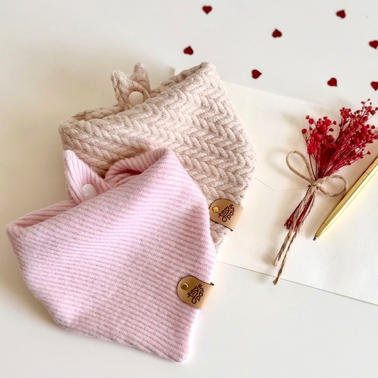 Pink Kiss Knit Pet Bandana