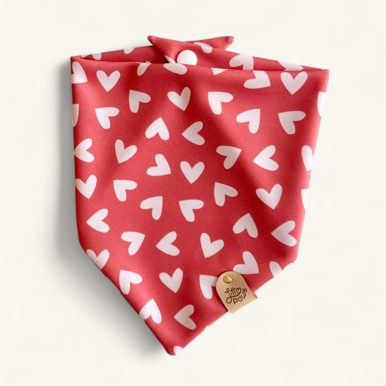 Classic Red & White Hearts Pet Bandana
