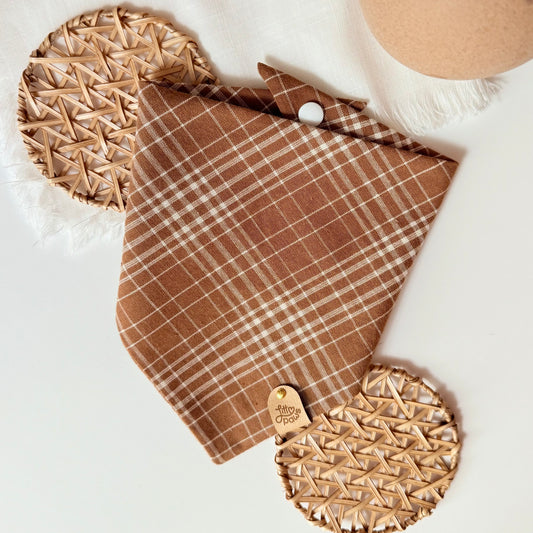 Brown Plaid Dog Bandana