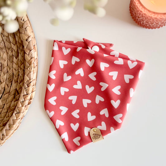 Classic Red & White Hearts Pet Bandana