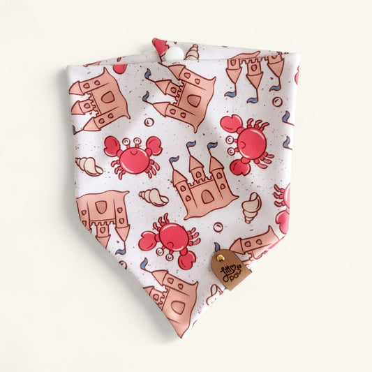 Crab and Sand Castles Pet Bandana