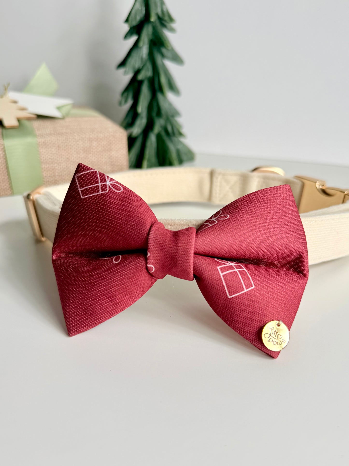 Holiday Gift Box Dog Bow