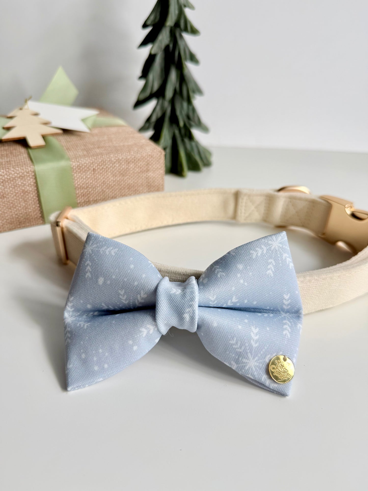 Frosted Snowflake Dog Bow
