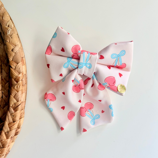 Sweetheart Cherries Pet Bow