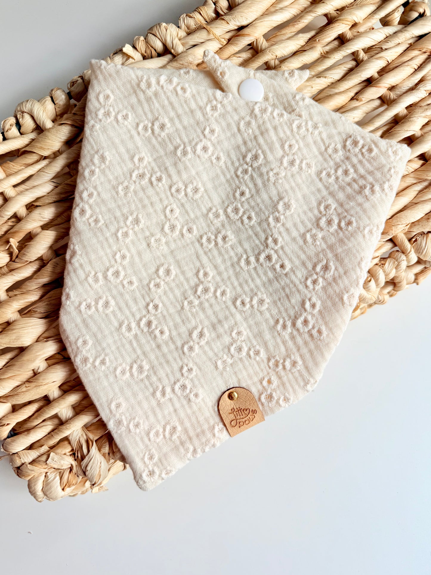 Floral Embroidered Dog Bandana