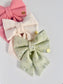 Green Floral Dog Bow