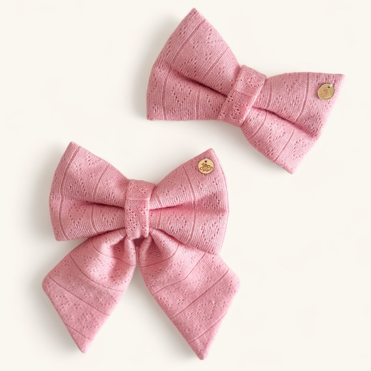 Pink Knit Pet Bow