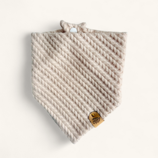 Beige Knit Pet Bandana