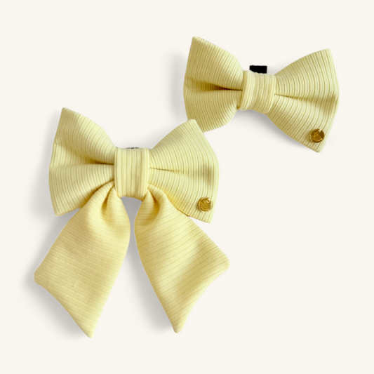 Springtime Sunshine - Yellow Knit Dog Bow