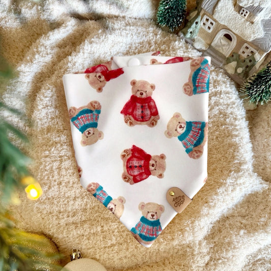 Cozy Christmas Bears Pet Bandana