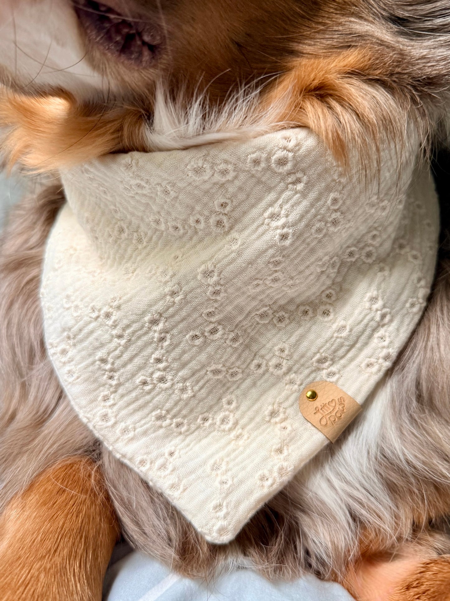 Floral Embroidered Dog Bandana