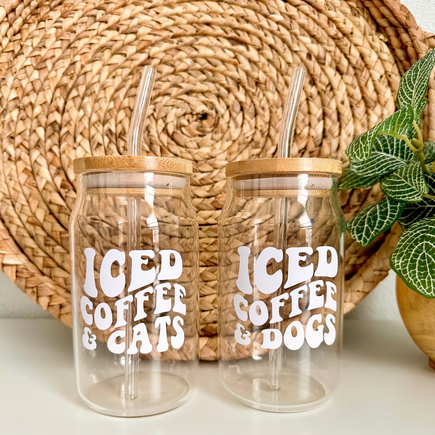 Iced Coffee Cup Glass - 16oz