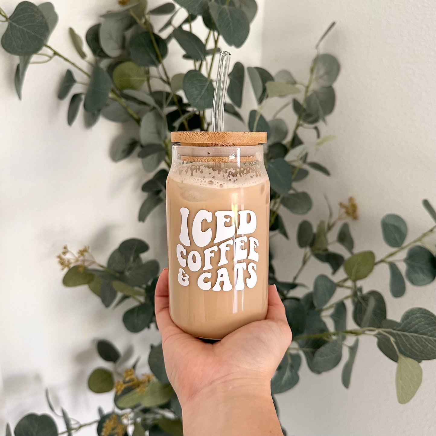 Iced Coffee Cup Glass - 16oz