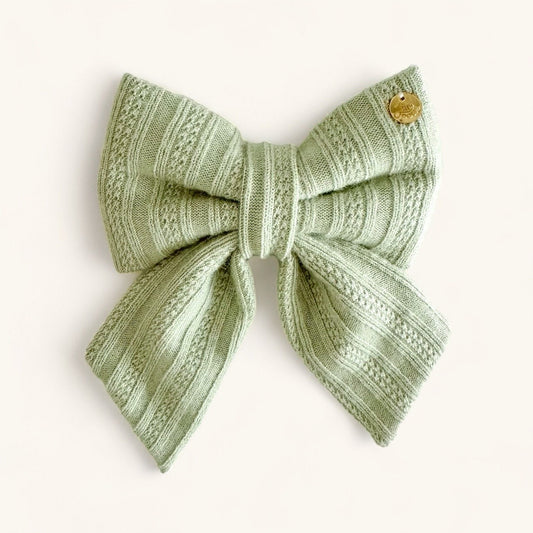 Green Knit Pet Bow