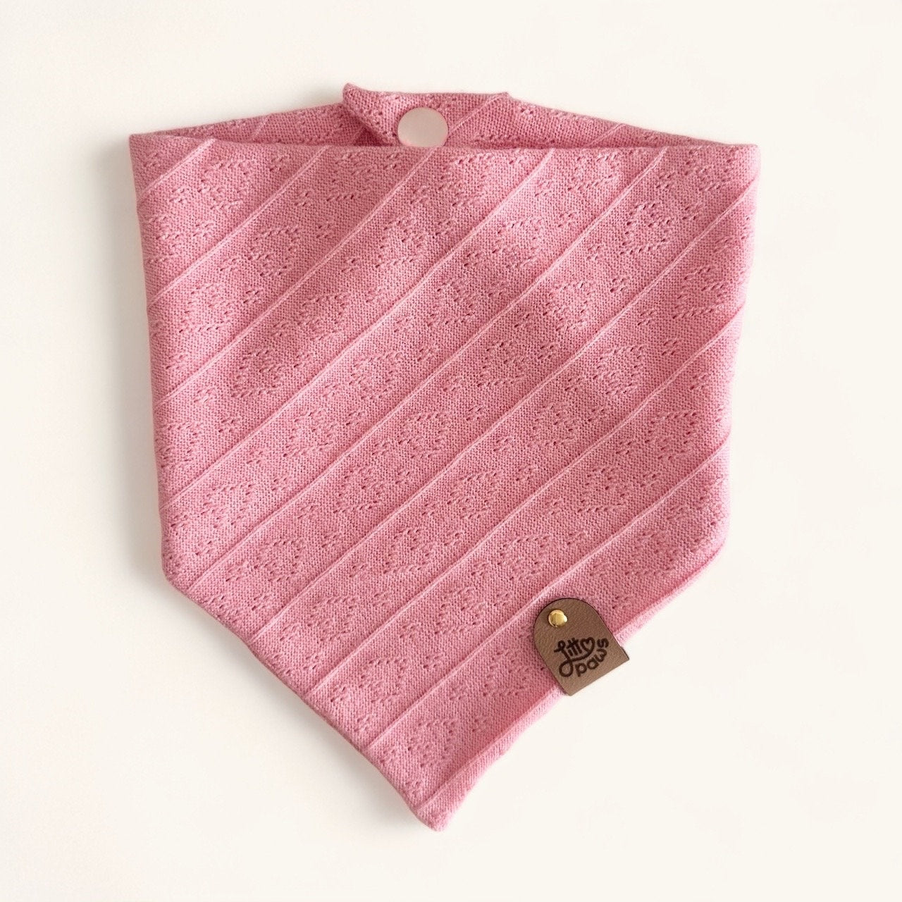 Light Pink Knit Pet Bandana