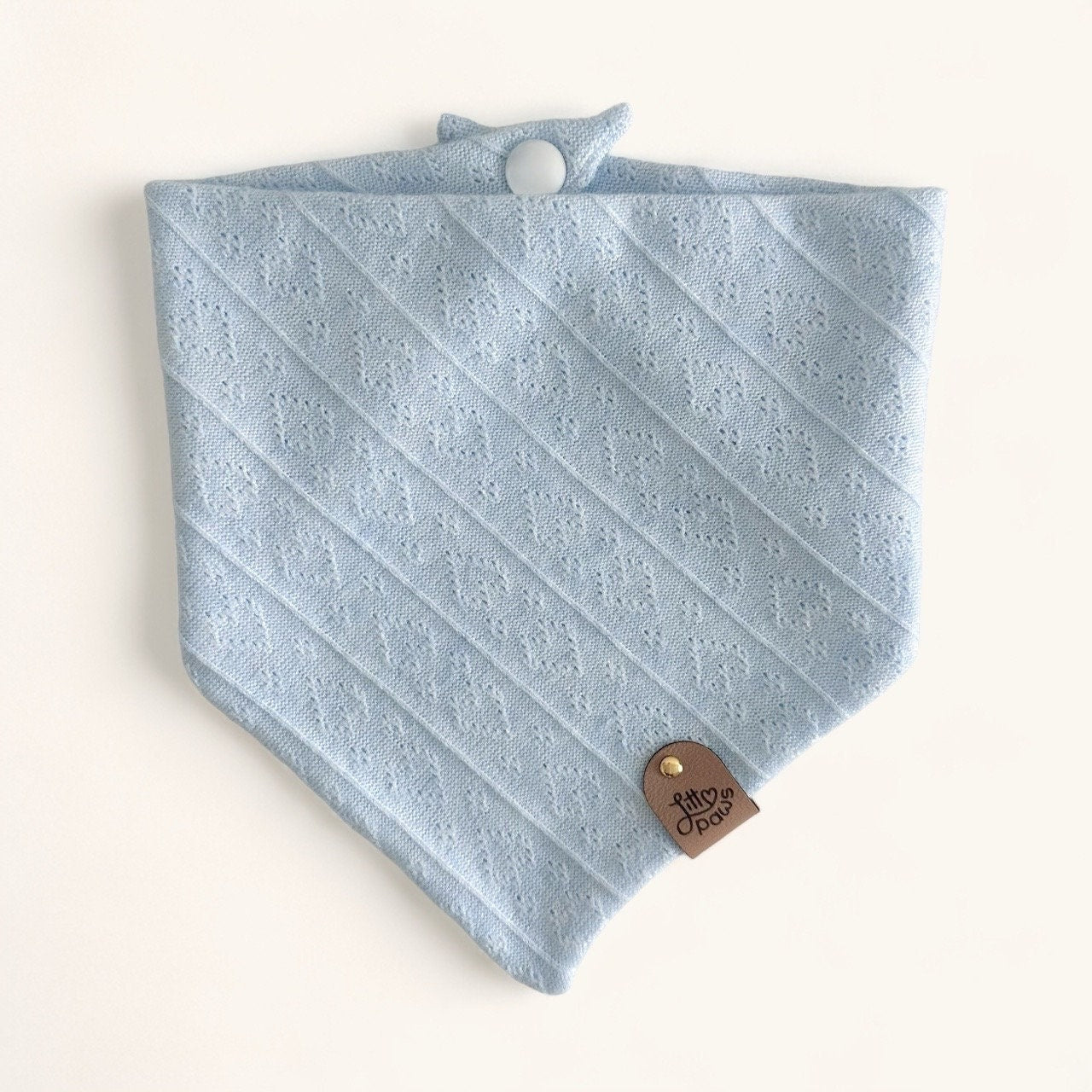 Light Blue Knit Pet Bandana